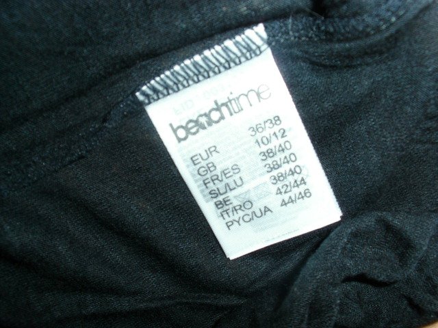 Langarmshirt von Beachtime, schwarz mit Spitze, Gr. 36/38