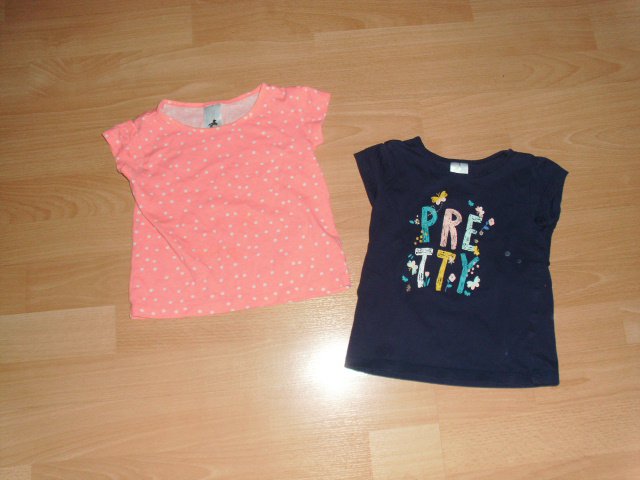 2 T-Shirts von Palomino, orange und blau, Gr. 92