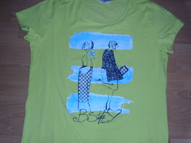 T-Shirt von Gina Benotti, kiwigrün mit Motiv, Gr. 46/48