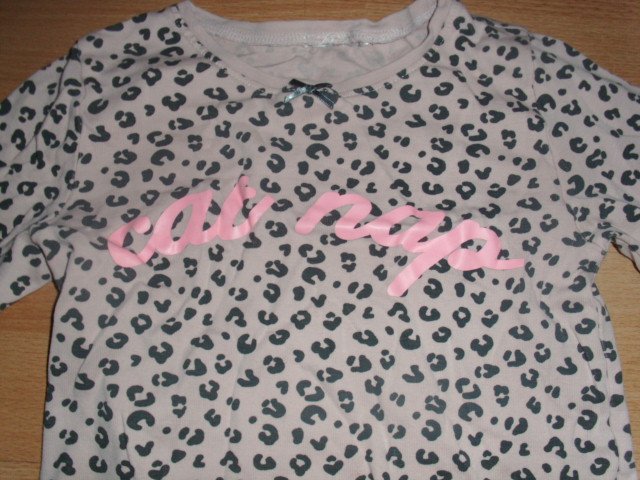Langarmshirt , rosa mit Leoprint, Gr. 116/122