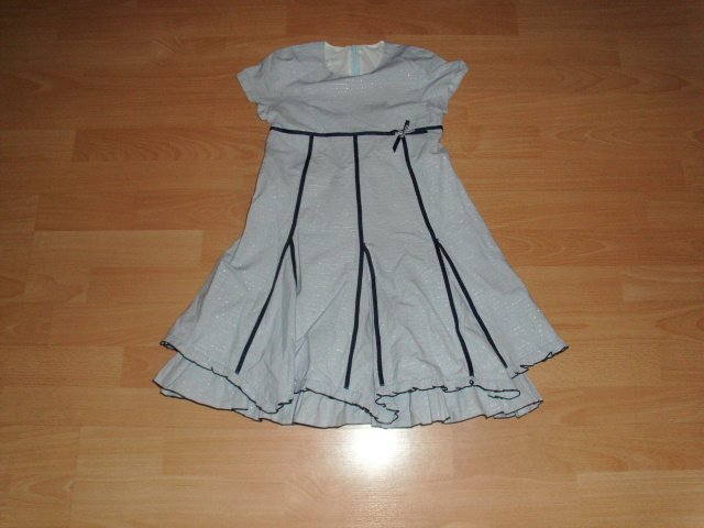 Kleid von Käthe Kruse, hellblau-silber, Gr. 128
