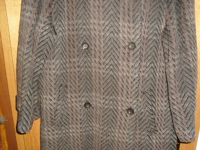 Mantel von Golden Gate, Naturhaar Lama, grau-braun, Gr. 42