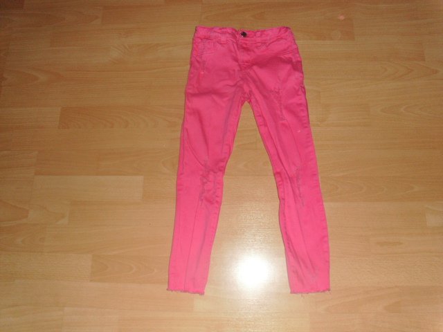 Jeans von Demin & Co, pink mit Cut Outs, Gr. 128