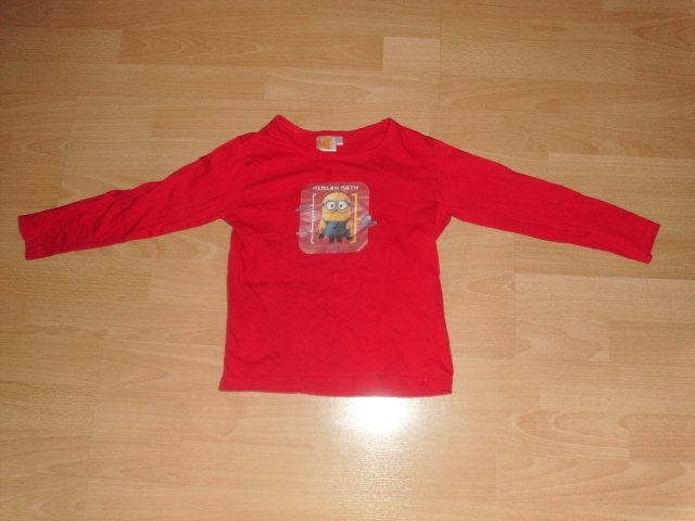 Langarmshirt von Minions, rot mit Motiv, Gr. 116