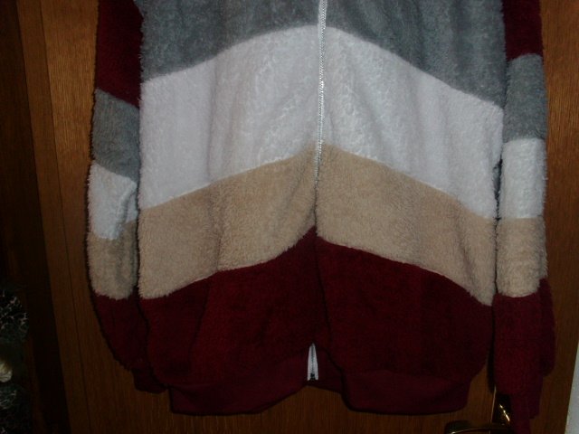 Kuscheljacke, mit Blockstreifen, Gr. 46
