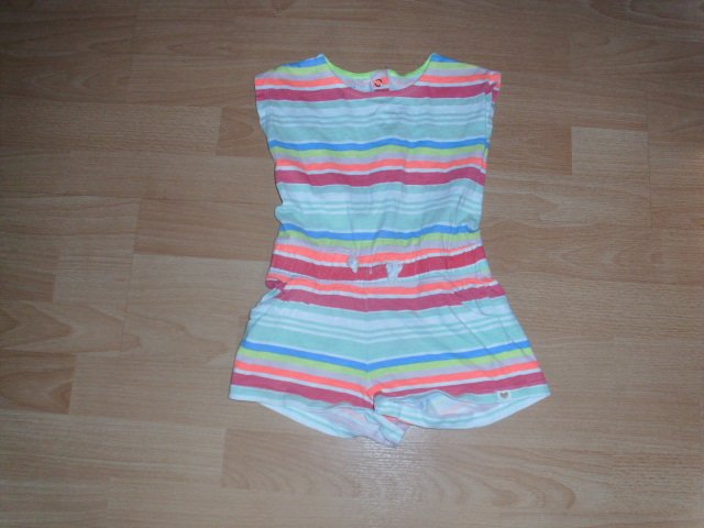 Kurzer Jumpsuit von Dana Schweiger, bunt geringelt, Gr. 98/104