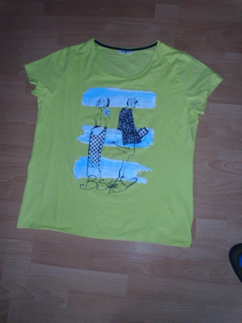 T-Shirt von Gina Benotti, kiwigrün mit Motiv, Gr. 46/48