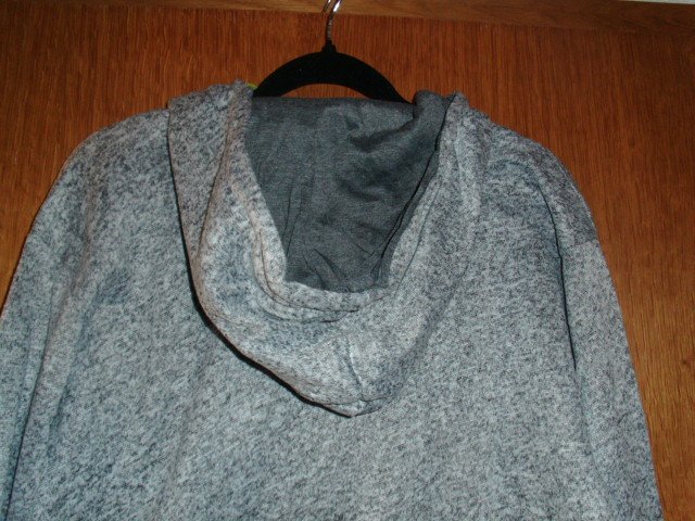 Sweatjacke, grau meliert mit Kapuze, Gr. L