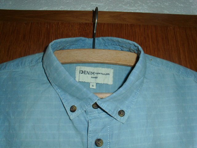 Langarmhemd von Tom Tailor, hellblau mit Waschungen, Gr. S