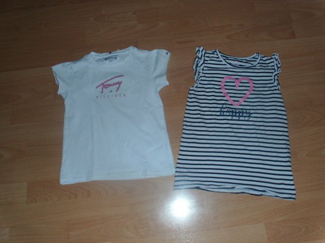 2 T-Shirts, Hilfiger + Topolino, Gr. 122