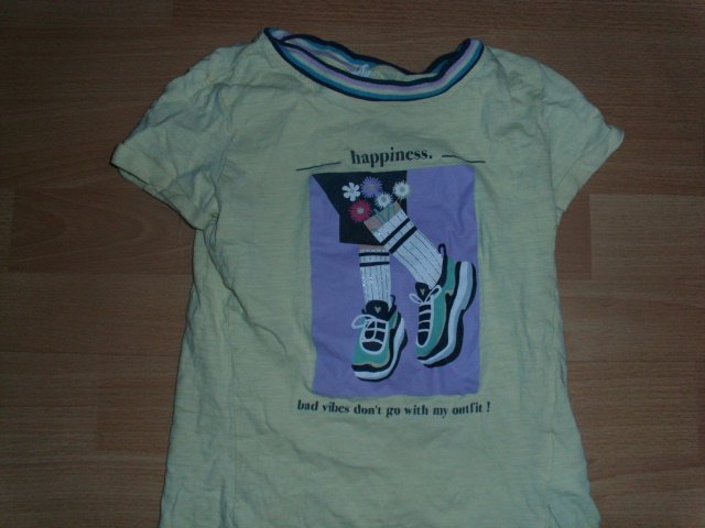 T-Shirt von Pocopiano, pastellgelb mit Motiv, Gr, 122