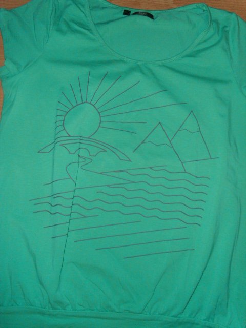 T-Shirt von bpc Collection, grün mit Motiv, Gr. 44/46