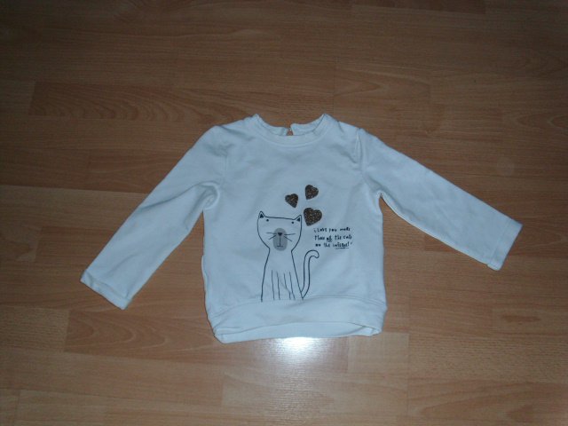 Sweatshirt von Mango Kids, wollweiß mit Motiv, Gr. 92