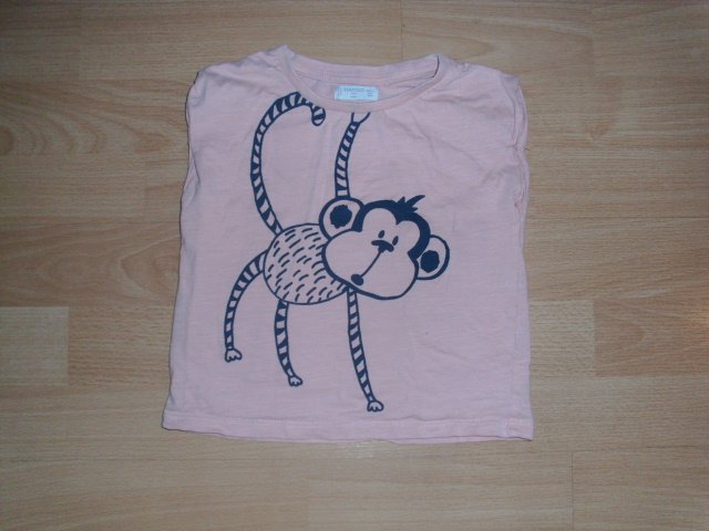 T-Shirt von Mango, hellrosa mit Motiv, Gr. 98