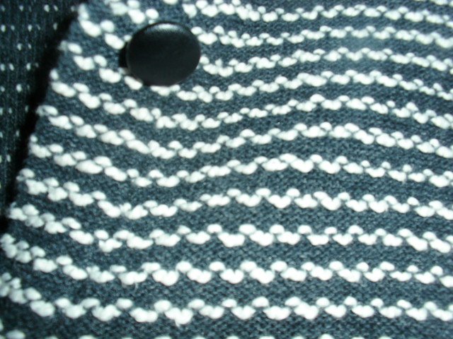 Langarmbluse, schwarz-weiß, Strickoptik, Gr. 44/46
