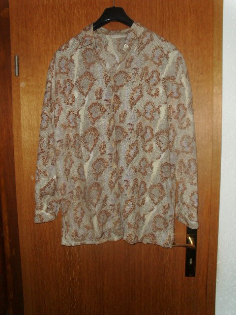 Bluse von Gina Laura, beige-braun gemustert, Gr. 44/46 
