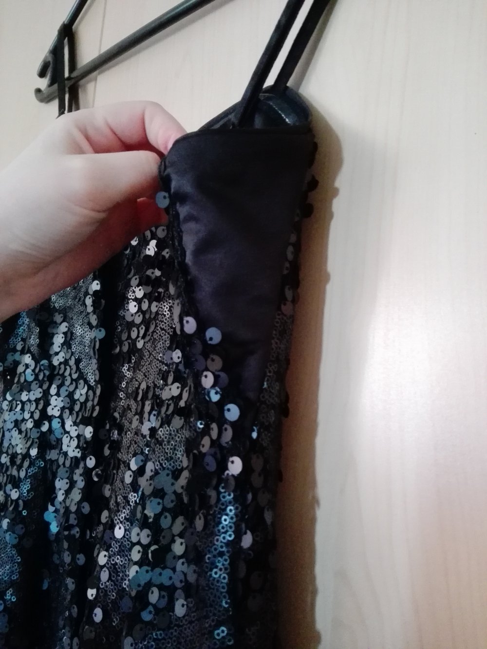 schwarzes Pailletten Kleid Gr. 34 von H&M