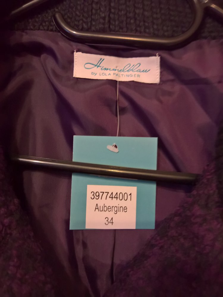 neue Jacke Gr. 34 (auch S/36?) lila/aubergine schwarz von Lola Paltinger