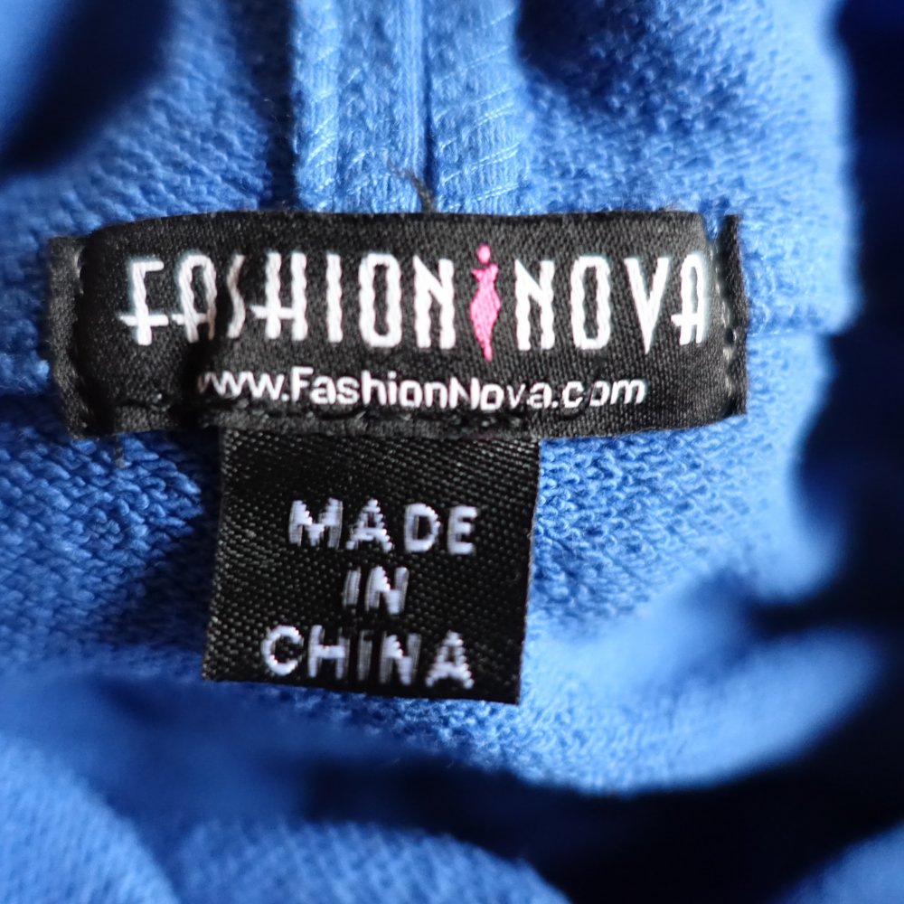 Crop-Top/Hoodie, Crop-Sweatshirt mit Kapuze, Gr. XS, ca. Gr. 34/36, royalblau, Fashion Nova