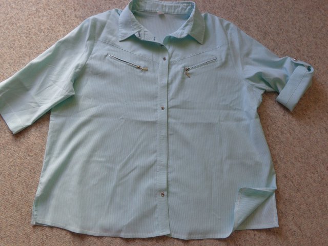Bluse 3/4-Arm-Bluse fein gestreift Gr. XXL bzw. ca. Gr. 50, 12,00 Euro