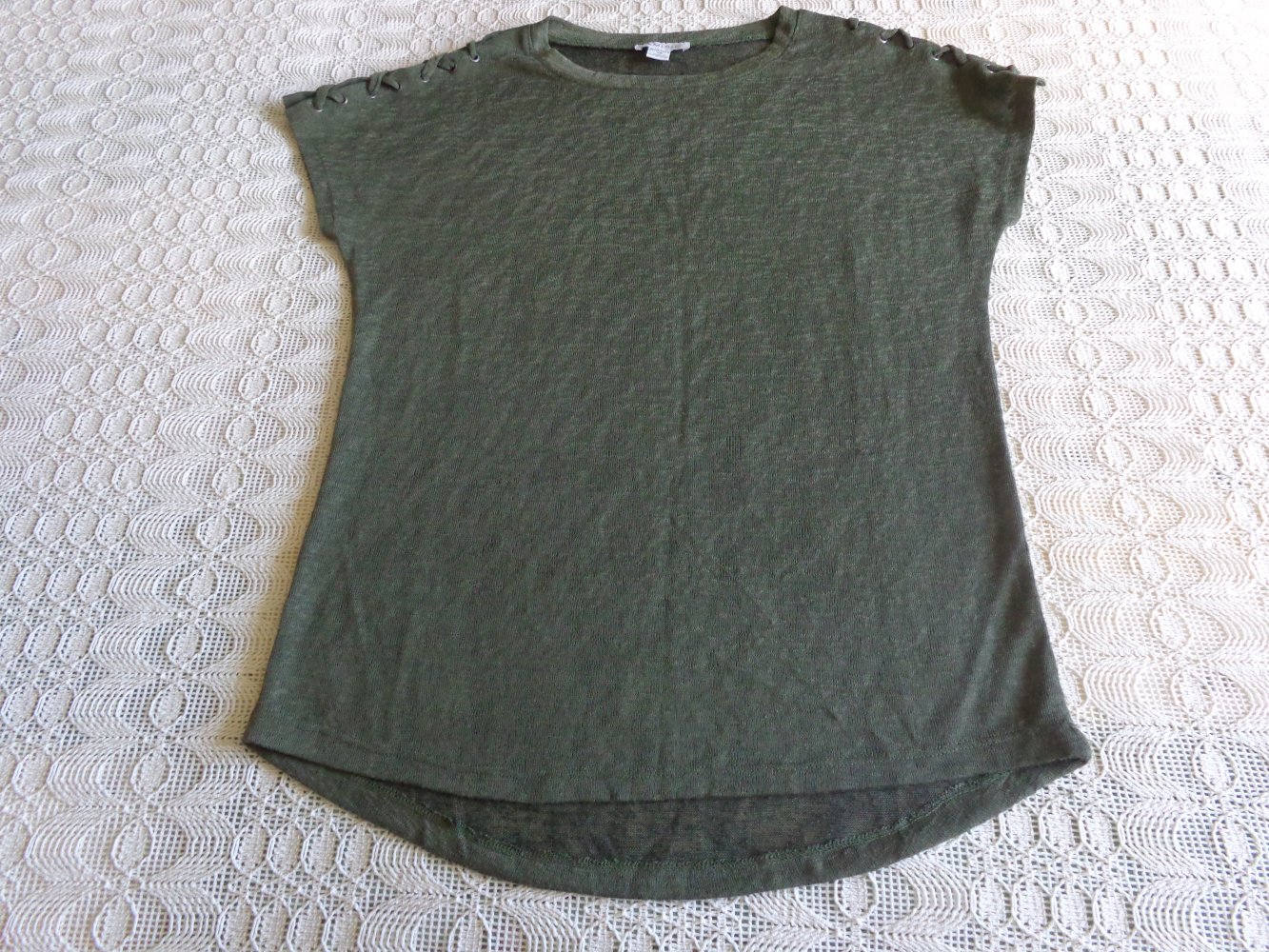#Vintage - Shirt, Feinstrick, Gr. XS bzw. ca. Gr. 34, khaki, Amisu