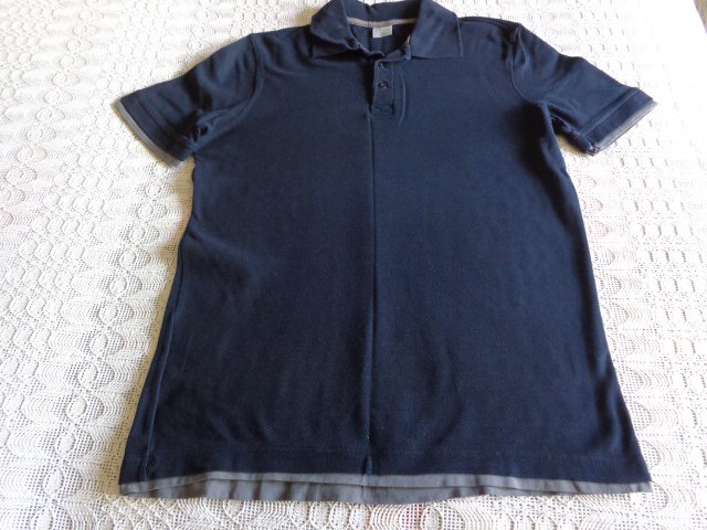 #Herren-Polo-Shirt in 2in1-Optik, Gr. M bzw. 48/50, schwarz