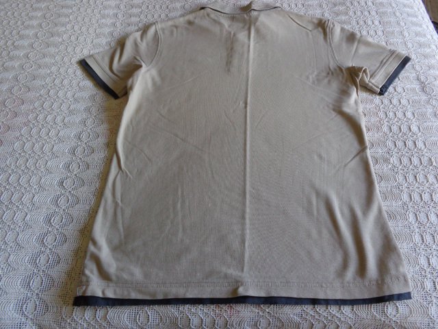 #Herren-Polo-Shirt in 2in1-Optik, Gr. M bzw. 48/50, beige/grau
