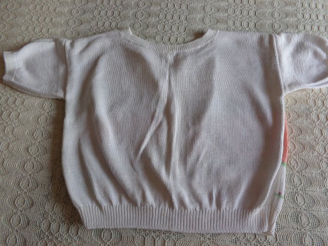 Pulloverjacke, Strickjacke, Jacke, Pullover, Kurzarm, Unikat, Handarbeit, ca. Gr. 146
