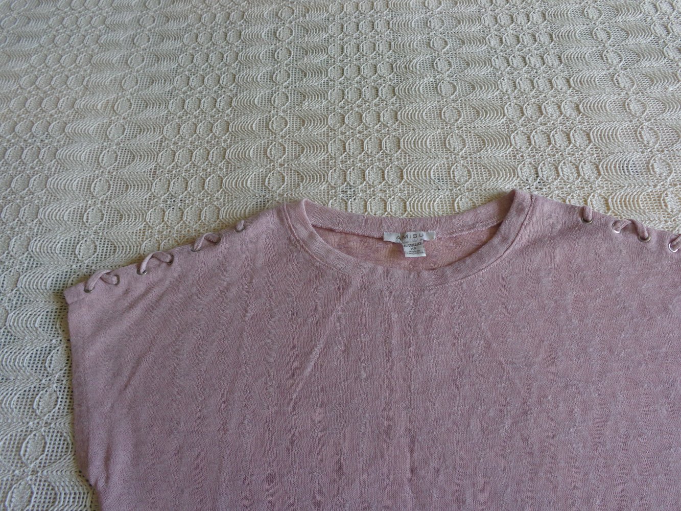#Vintage - Shirt, Feinstrick, Gr. XS bzw. ca. Gr. 34, altrosa, Amisu