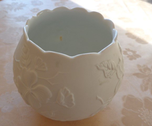 Vintage - Vase - Blumenvase - Kugelvase, AK Kaiser, weiß