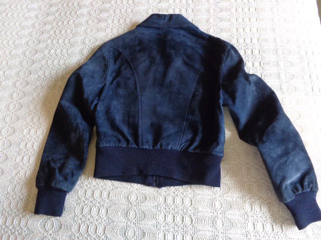 Jacke, Blouson, Wildlederblouson, Wildlederjacke, RV, ca. Gr. 140, marineblau