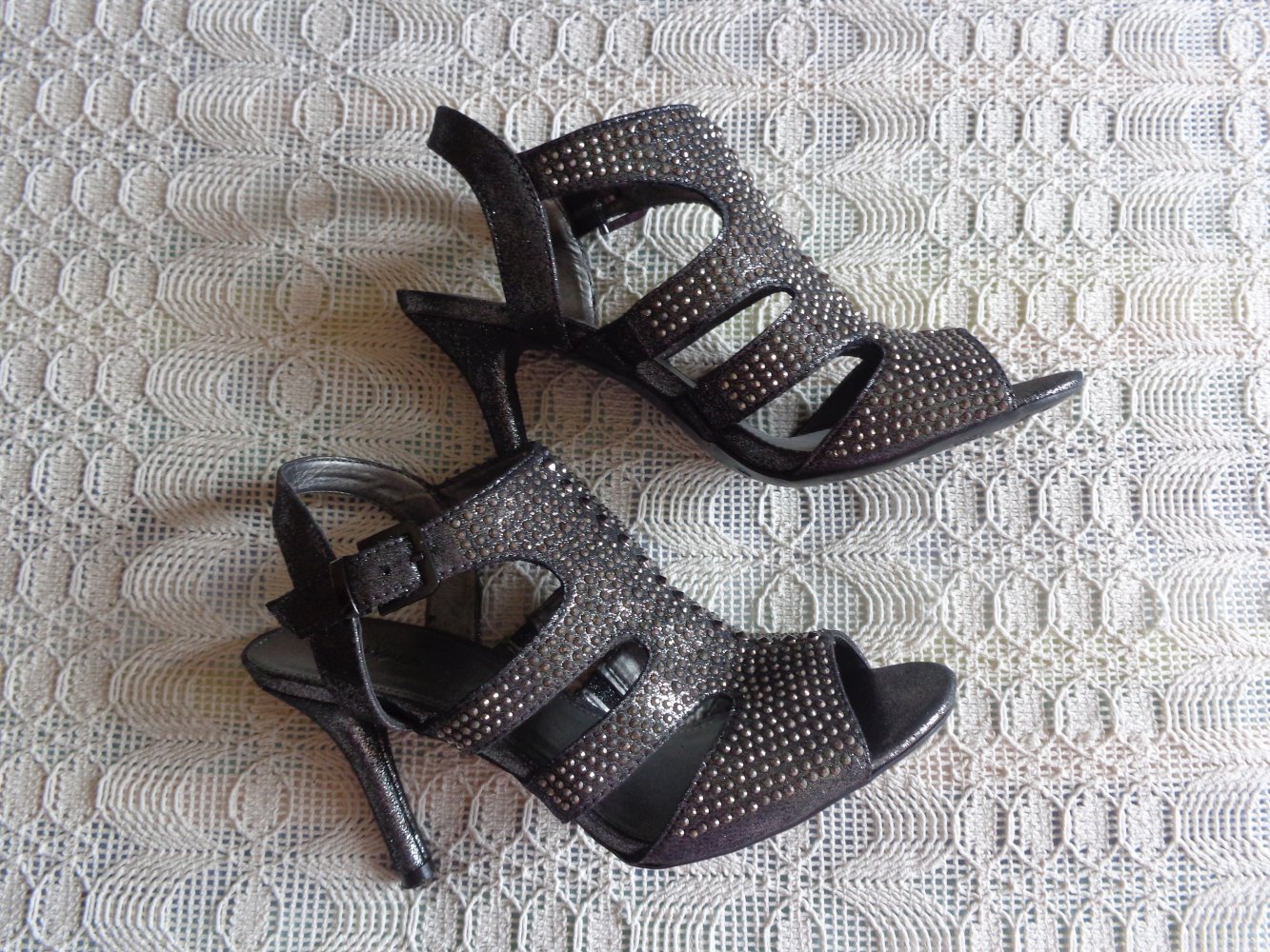 Sandaletten, High-Heels, Riemchenpumps, Gr. 39, anthrazit, Catwalk/Deichmann