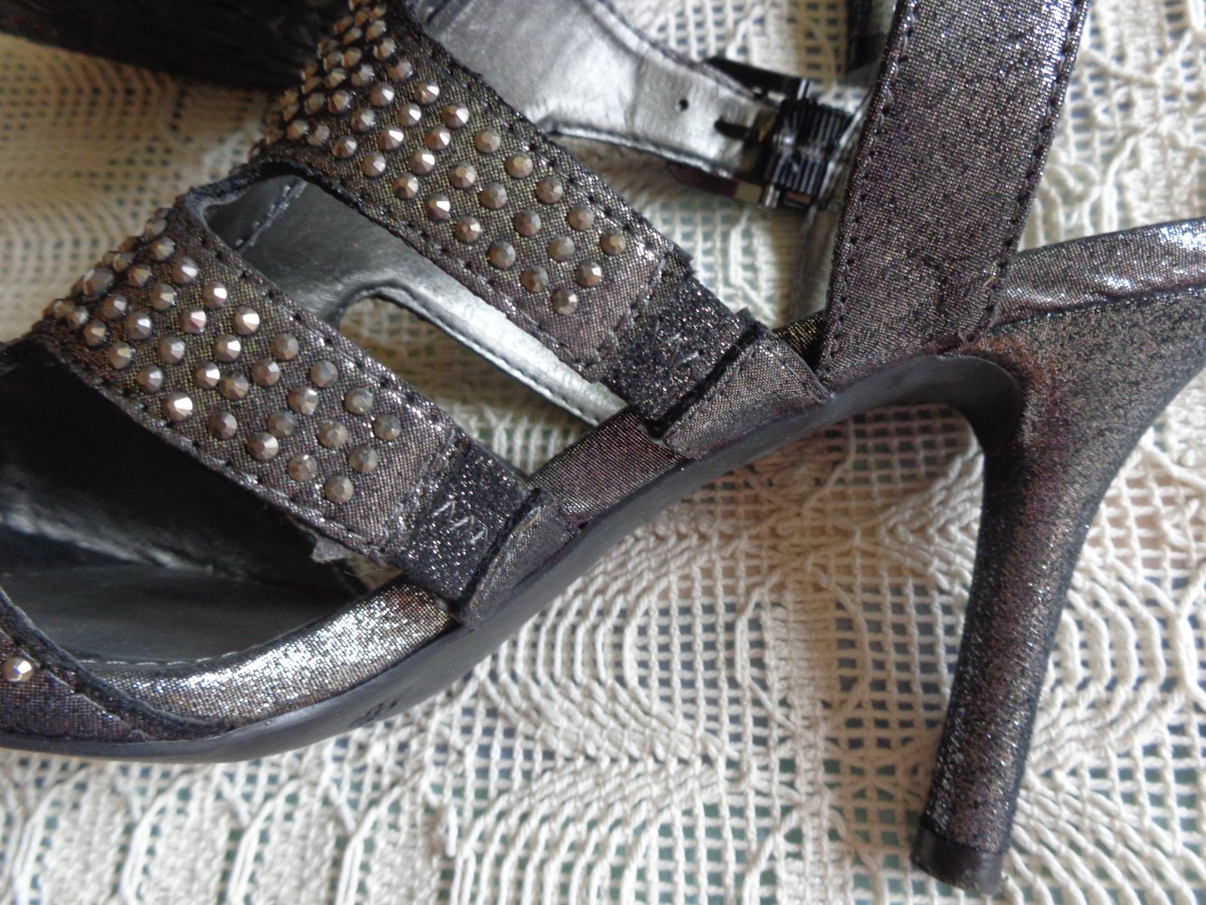 Sandaletten, High-Heels, Riemchenpumps, Gr. 39, anthrazit, Catwalk/Deichmann