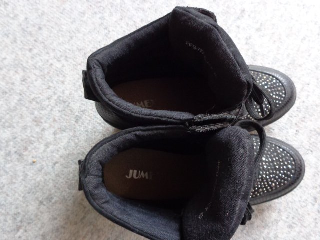 #Schuhe Stiefeletten Gr. 39/40 schwarz Keilabsatz