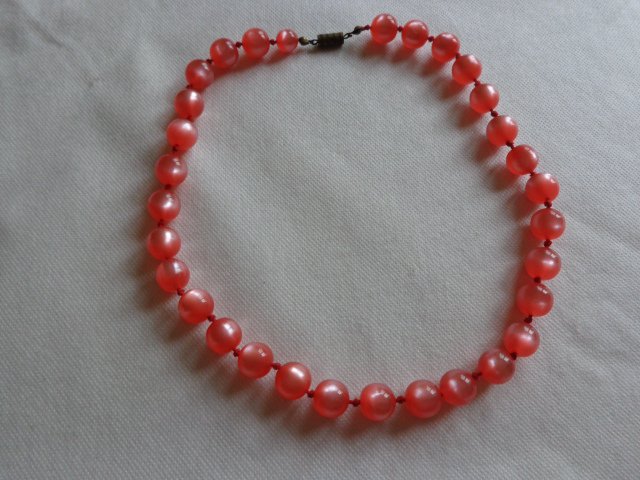 #Vintage Kette Halsschmuck Halskette, rosa, 60/70er-Jahre, Modeschmuck