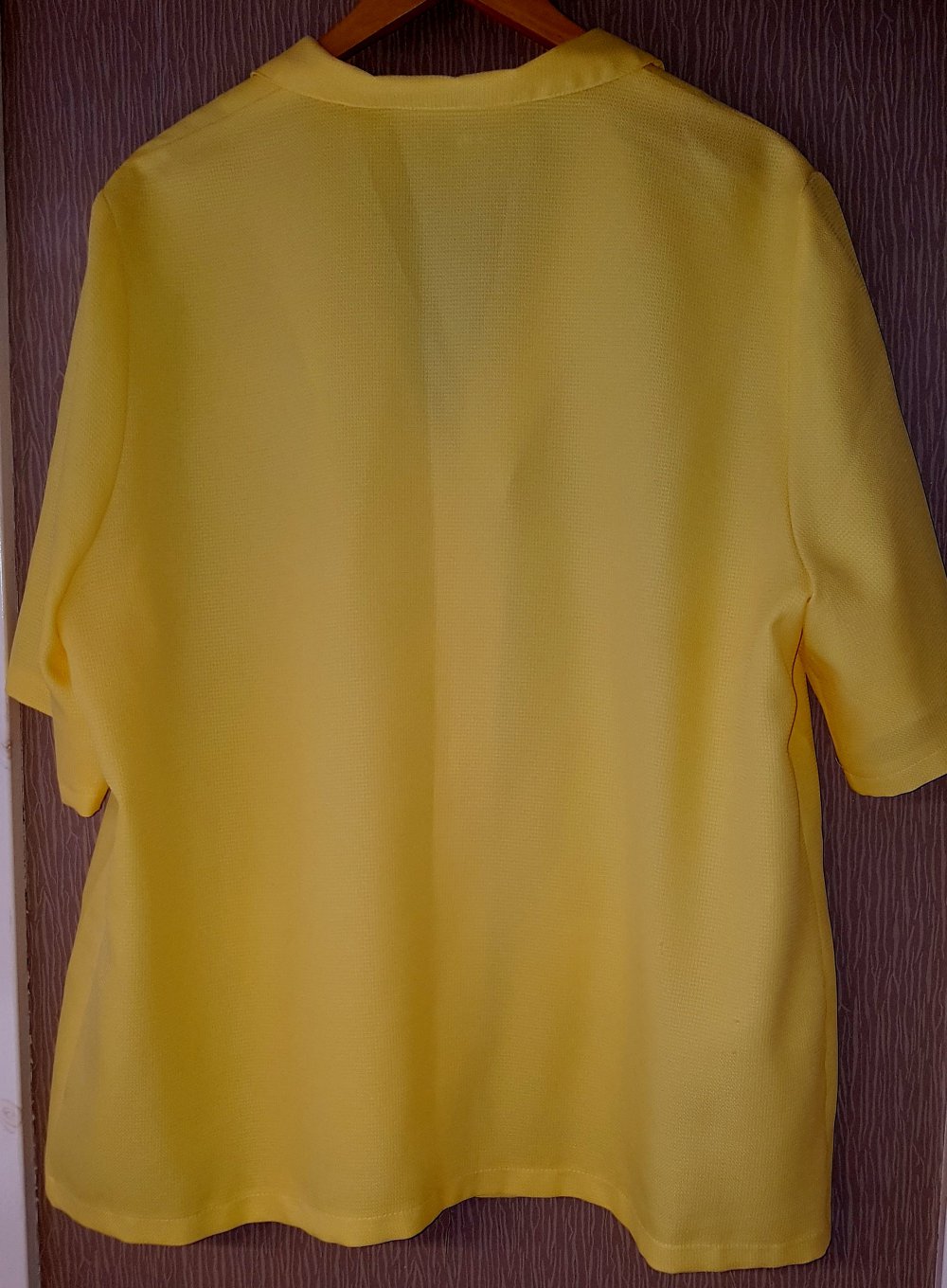 #Bluse Kurzarm Kurzarmbluse kanariengelb Gr. 50 bzw. ca. Gr. XXL
