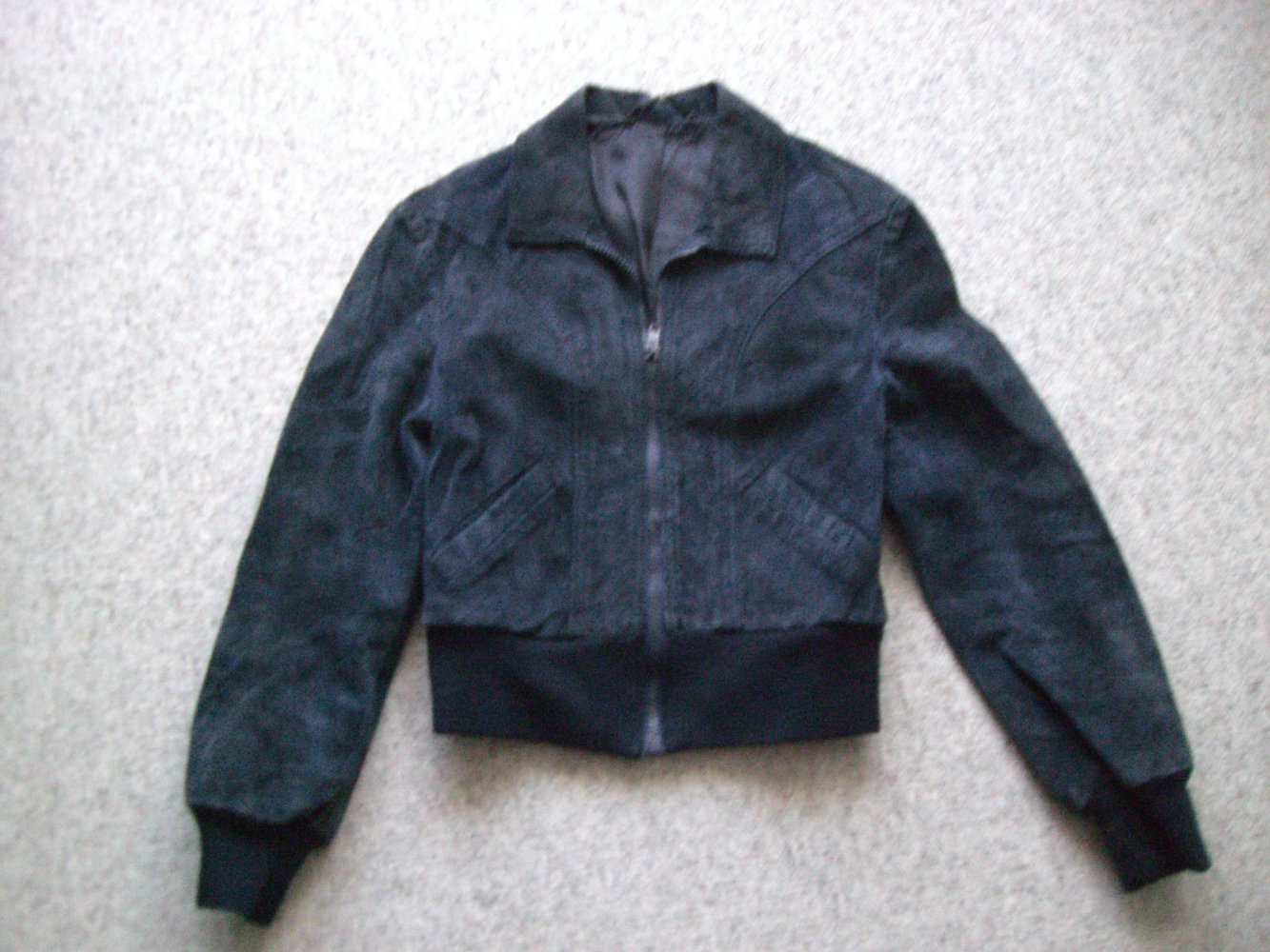Jacke, Blouson, Wildlederblouson, Wildlederjacke, RV, ca. Gr. 140, marineblau