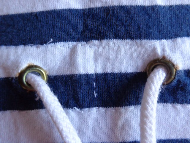 #Shirt Kapuzenshirt Hoodie ca. Gr. 140 marineblau-weiß-gestreift