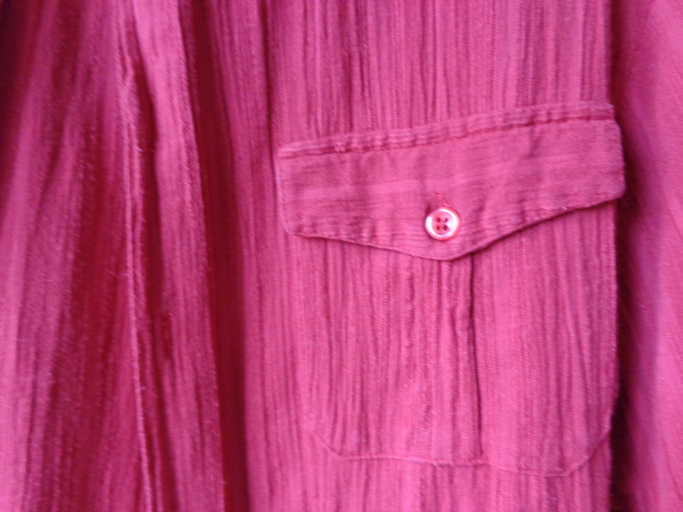 Vintage - Hemd - Crêpe-Hemd - Herren, rot, Gr. 39/40, ca. Gr. M/L