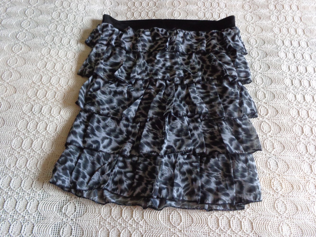 Vintage - Tube-Top, Top, Gr. XS bzw. ca. Gr. 34, schwarz/grau, Leo, Only