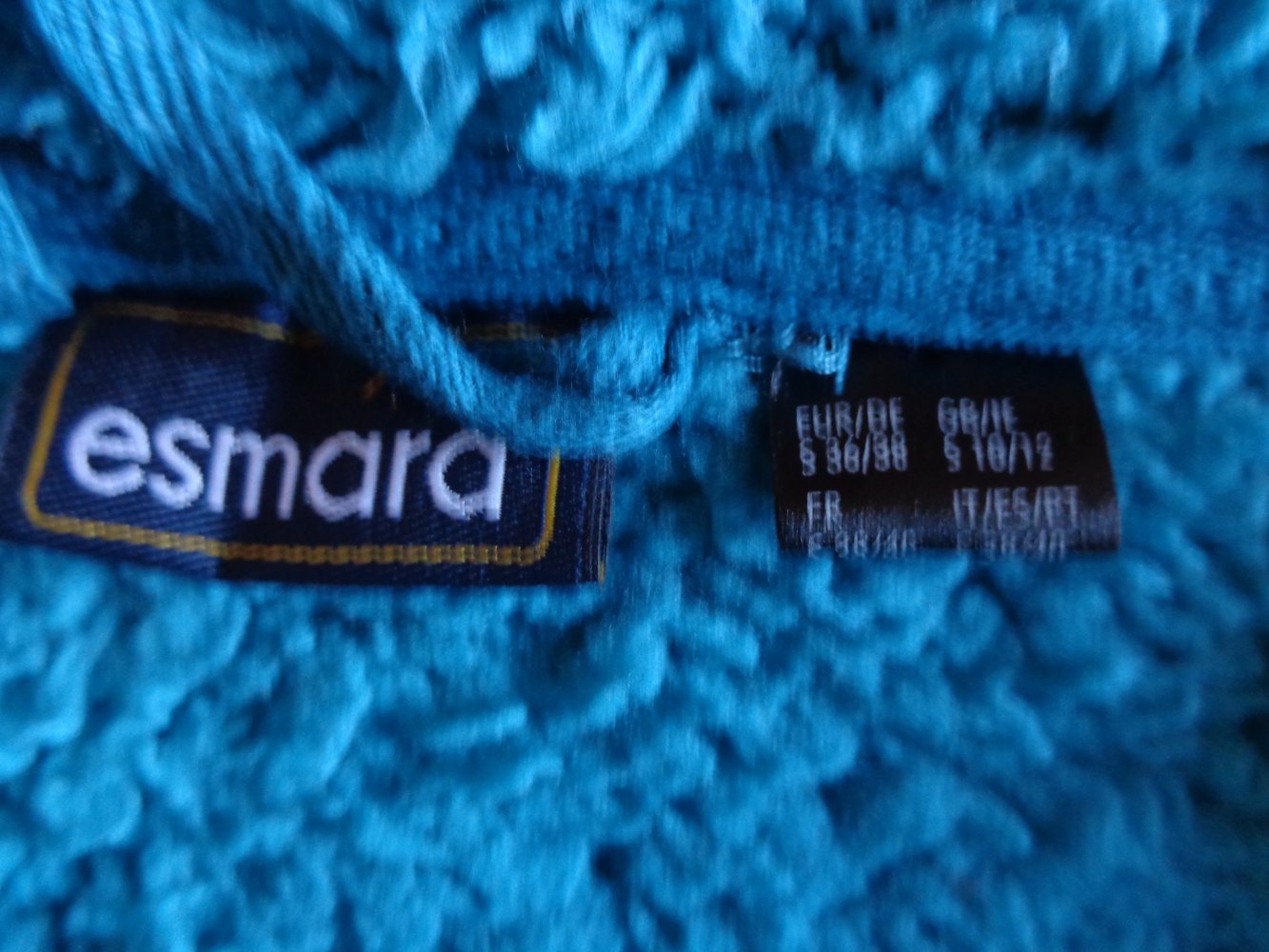 Teddyplüschjacke, Stehkragen, Gr. S bzw. ca. Gr. 36, smaragdfarben, RV