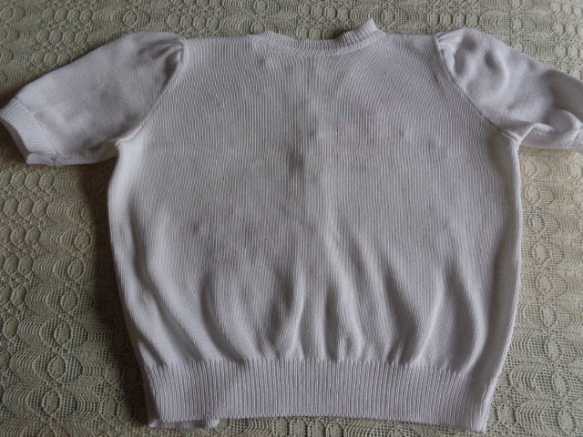 Pulloverjacke, Strickjacke, Kurzarm, Handarbeit, ca. Gr. 146/152, Unikat