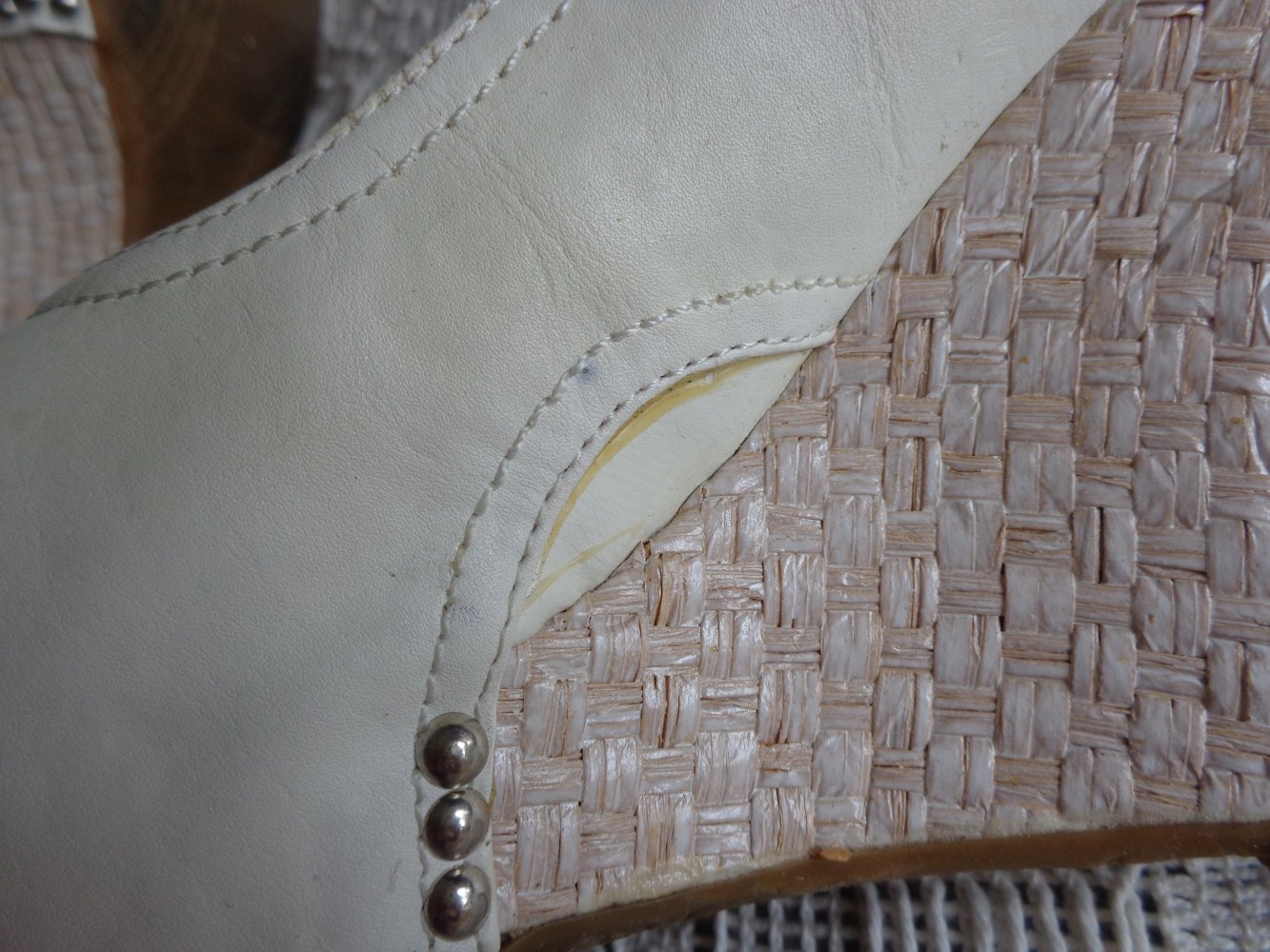 Damenschuhe - Keil-Peeptoes, Gr. 39, ecru, Kunstleder