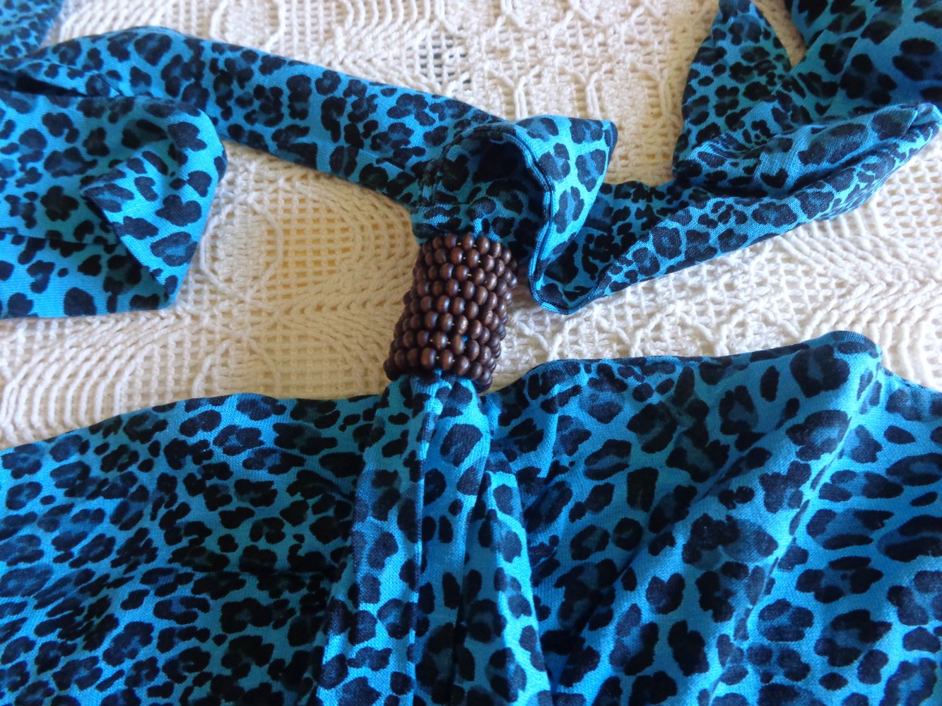 Vintage - Neckholder, Top, Shirt, Einheitsgr., ca. Gr. 36 bzw. ca. Gr. S, petrol-blau/schwarz