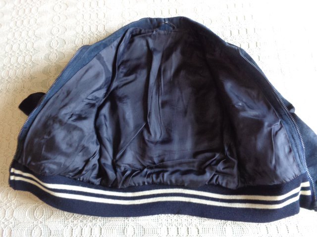 Jacke, Blouson, Wildlederblouson, Wildlederjacke, RV, ca. Gr. 140, marineblau