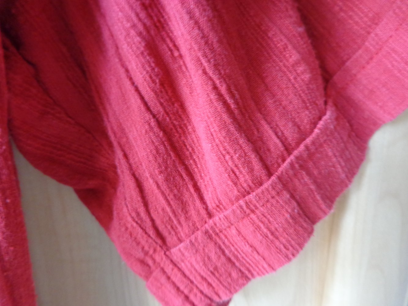 Vintage - Hemd - Crêpe-Hemd - Herren, rot, Gr. 39/40, ca. Gr. M/L