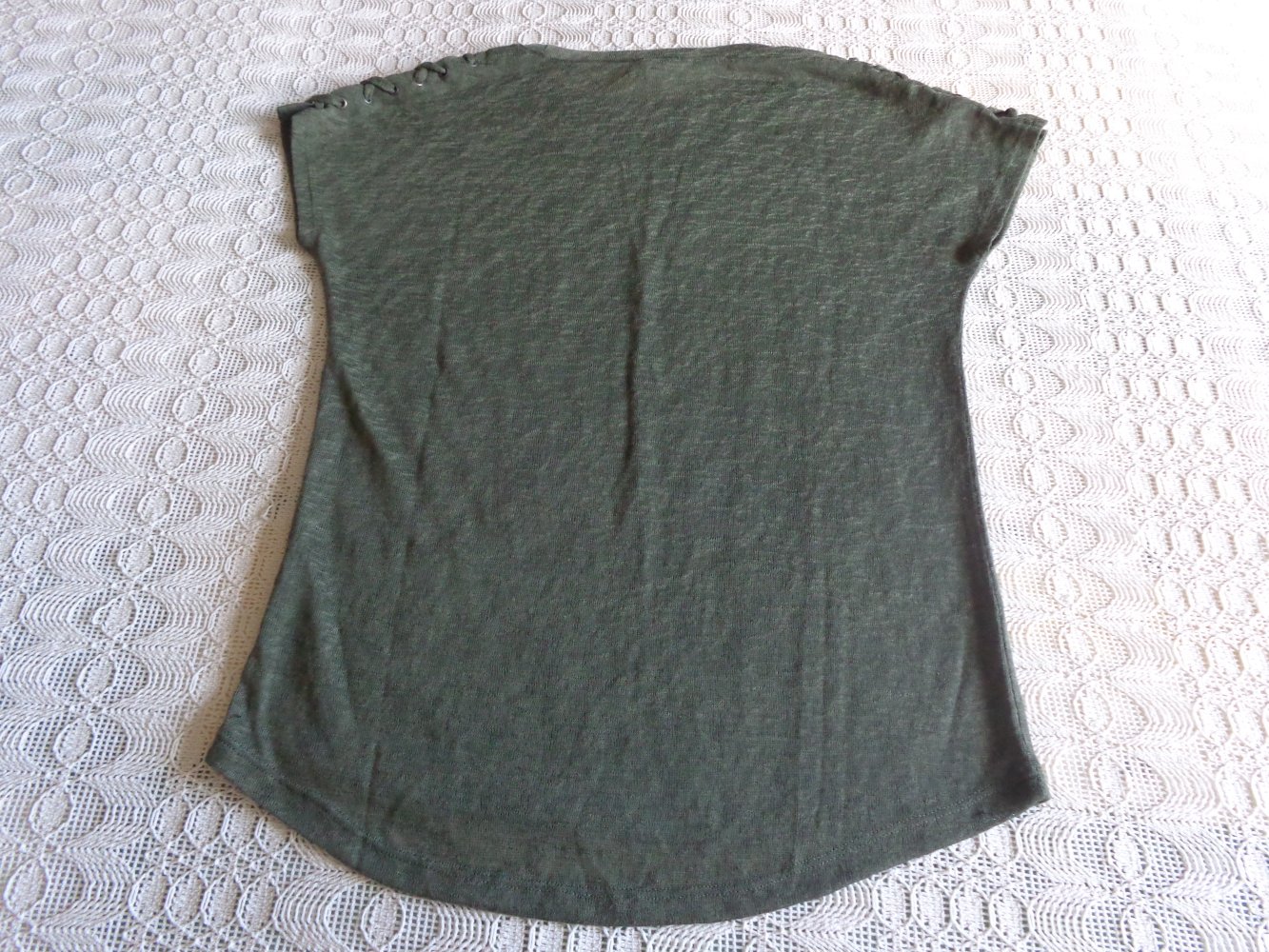 #Vintage - Shirt, Feinstrick, Gr. XS bzw. ca. Gr. 34, khaki, Amisu