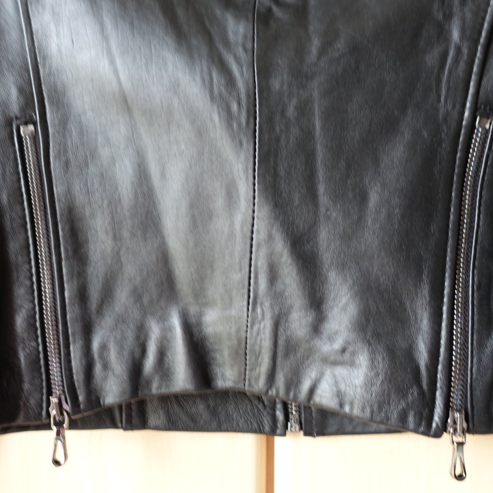 Jacke, Bolero, echt Leder, ca. Gr. 34/36 bzw. ca. Gr. XS/S, neu, nicht getragen, schwarz