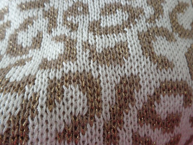 #Strick - Pullover, ca. Gr. S bzw. ca. Gr. 36, keine Gr.-Angabe, wollweiß/gold/braun