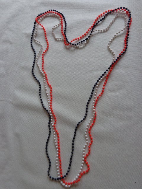 #Vintage Ketten - Set blau, weiß, rot, 60/70er-Jahre Modeschmuck